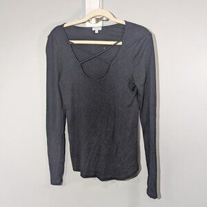 Splendid scoop neck long sleeve top